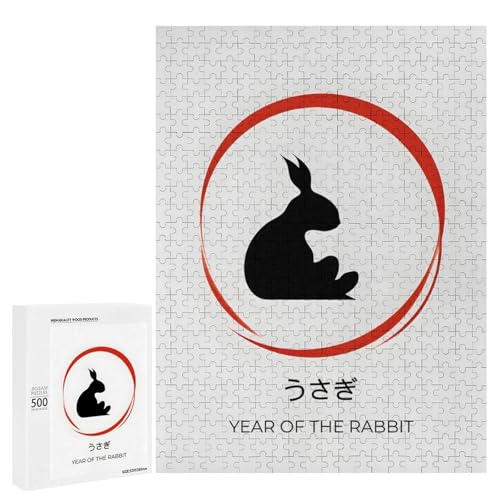 Rompecabezas de 500 piezas del Año del Conejo, juego familiar para tardes de desconexión