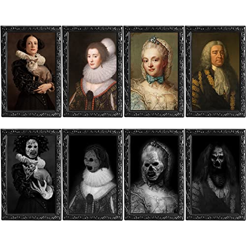 Oedoc 4Pack 10.2X14.5 Halloween Decorations 3D Changing Face Expression Moving Portrait Picture Frames For Horror Party Decors Castle House Home Decoration(Styleb) #TOP1