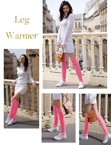 Image of v28 Women's Neon Knit Leg Warmer for 80s Party Dance Sports Yoga