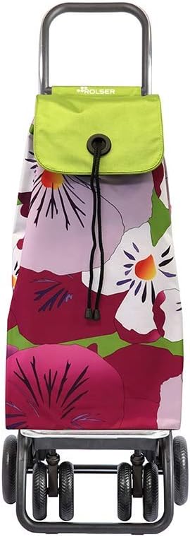 Shopping Trolley Rolser I-Max Taku 4 Wheels 2 Swivelling Foldable - Lime