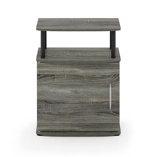 Furinno Jaya Utility Design End Table, French Oak Grey #TOP2