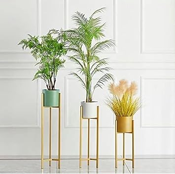 NEW STORE Plantation Material Overseas Metal Floor Flower Stands Display Plant Stand Tall Indoor Plant Stand with Planter Pot (Multi)