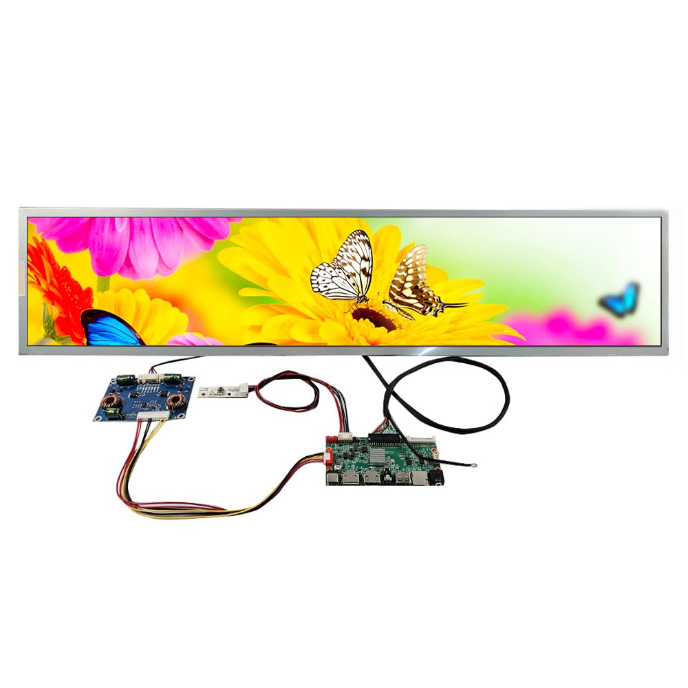 FanyiTek 28 inch 1920x360,60HZ DV280FBM-NB2 51pin IPS Long Strip Wide Bar LCD Display and USB SD Card LVDs Driver Board,Multimedia Supports MP4