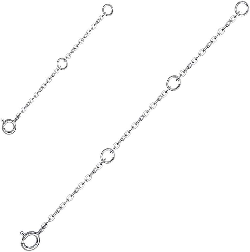 AOBOCO 925 Sterling Silver Chain Extenders for Necklace Bracelet with Gift Box