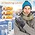 Allnice USB Heated Gloves Men Women Heating Gloves with 3 Levels Temperature Double-Sided Heating Hand Warmers Winter Gloves Gifts for Outdoor Skiing Cycling Hiking, Grey