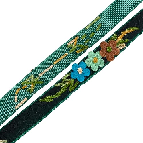GOMAKERER 1 Yard Floral Embroidered Ribbons