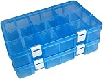 DUOFIRE Plastic Organizer Container Storage Box Adjustable Divider Removable Grid Compartment for Jewelry Beads Earring Container Tool Fishing Hook Small Accessories (15 grids, White X4)
