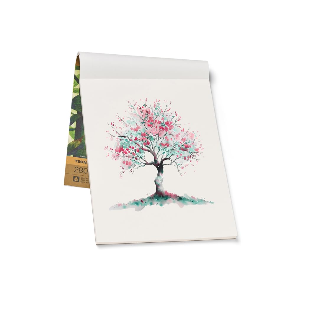 Fabriano Bamboo Carta Artistica 90% Bambù 280 g/m² – A Grana Naturale, FSC® Mix, Senza Acidi, per Tecniche Miste, Pittura e Disegno – Bianco Caldo Naturale (18x26 cm)