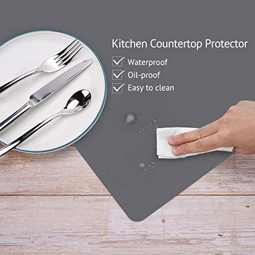 Silicone Mats for Kitchen Counter, Thicker 0.06", 25 x 17 inches Multipurpose Table Mat, Silicone Pad Desk Work Mat, Nonstick Nonskid Heat-Resistant Pad, Placemat, Dark Gray, 2PCS by Gartful - Used condition - Image 4