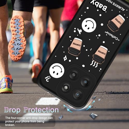 Image of amazon basics Back Case Cover Compatible for Motorola Moto Edge 60 Pro 5G | Cute Fun Cartoon 3D Ball | Coffee Silicone Case | Camera Protection | Body Protection | Shock Proof | Color Black