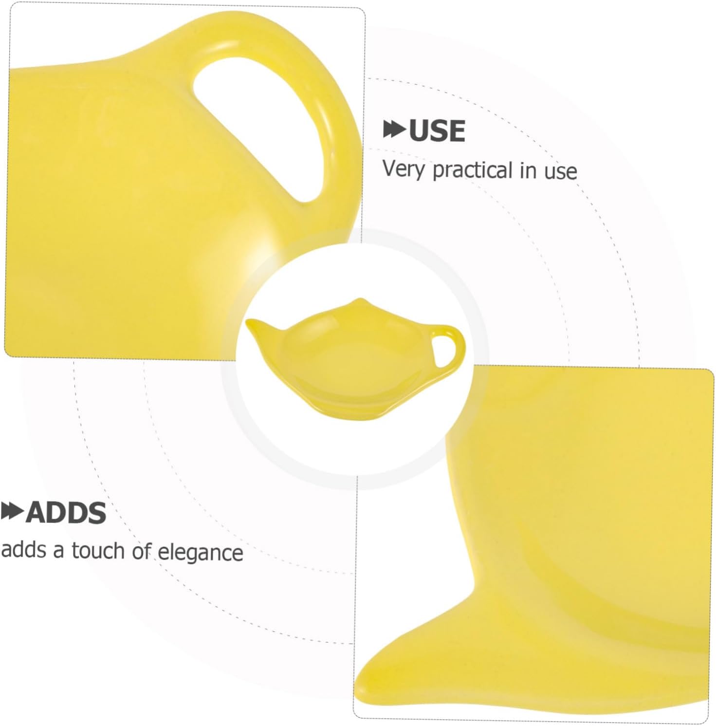 Garneck 5pcs Teapot Design Tea Bag Holder Ceramic Coaster Tea Bag Organizer Dipping Dish Decorative Plate