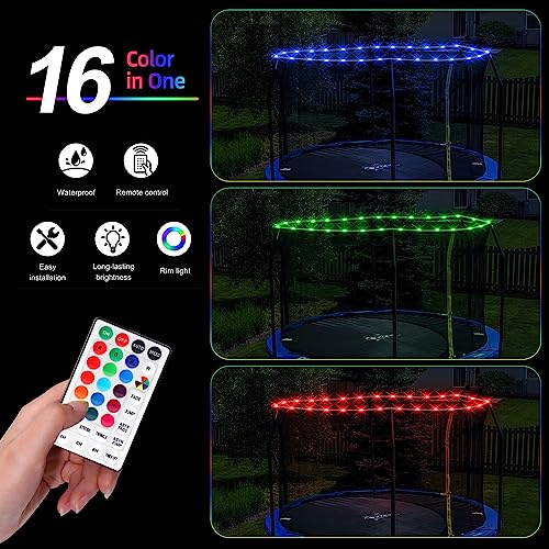 Yhgsee Led Trampoline Lights, 26Ft Waterproof Led Strip Light With Remote Control For 16/15/ 14/12/ 10Ft Trampoline Rim, 16 Colors 8 Modes Super Bright Light To Play At Night Outdoors For Kids Gift thumb #1