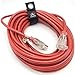 50 ft - 14 Gauge Extension Cord Outdoor - Made in USA - Lighted on Both Ends - Red Outdoor Extension_Cord Waterproof by Anthem Cable - Heavy Duty ExtensionCord 50 ft 15 Amp Extension