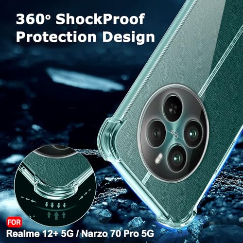 Image of TheGiftKart Crystal Clear Back Cover Case for Realme 12 Plus 5G / Realme P1 5G / Narzo 70 /70 Pro 5G | Shockproof Soft TPU Case | Cushioned Edges for Ultimate Protection Cover Case (TPU, Transparent)
