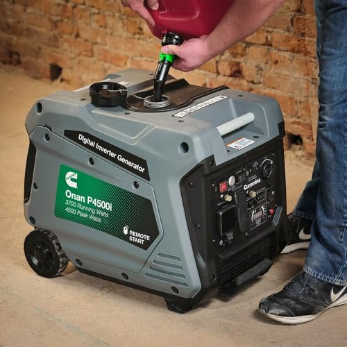Cummins Onan P4500I Portable Inverter Generator, Power Inverter Dual 5V USB Ports for Mobile Charging, Gas Powered for Backup Home Use, RV & Camping - 7.3 HP 224cc OHV 4-Stroke Engine W/Remote Start