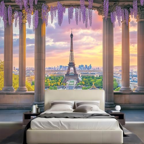 Tapisserie murale violette monumentale pour décoration de chambre moderne