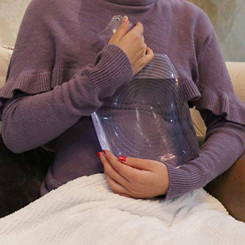 Samply Hot Water Bottle With Cute Fleece Cover, 2L Hot Water Bag For Hot And Cold Compress, Hand Feet Warmer, Neck And Shoulder Pain Relief, Pink Snails #TOP1