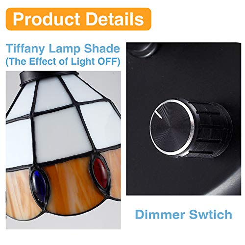 Dengmall Tiffany Dimmable Wall Mount Lamp, Industrial Vintage Gooseneck Wall Sconce Lighting With Plug In Cord And Switch For Bedroom Nightstand, Living Room #TOP2