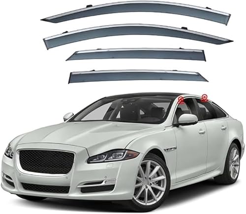 DuanRQ Set of 4 Wind Deflectors Compatible for JAGUAR XJL X351 2011-2019 Models, Wind-Sun-Rain Deflectors Window Deflectors Window Channel Fitment