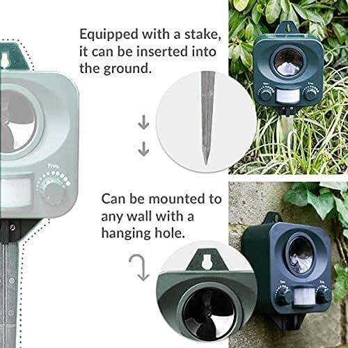 Pestbye® Waterproof Cat Repellent Ultrasonic Repeller Cat Scarer with Ground Stake (Battery Powered)