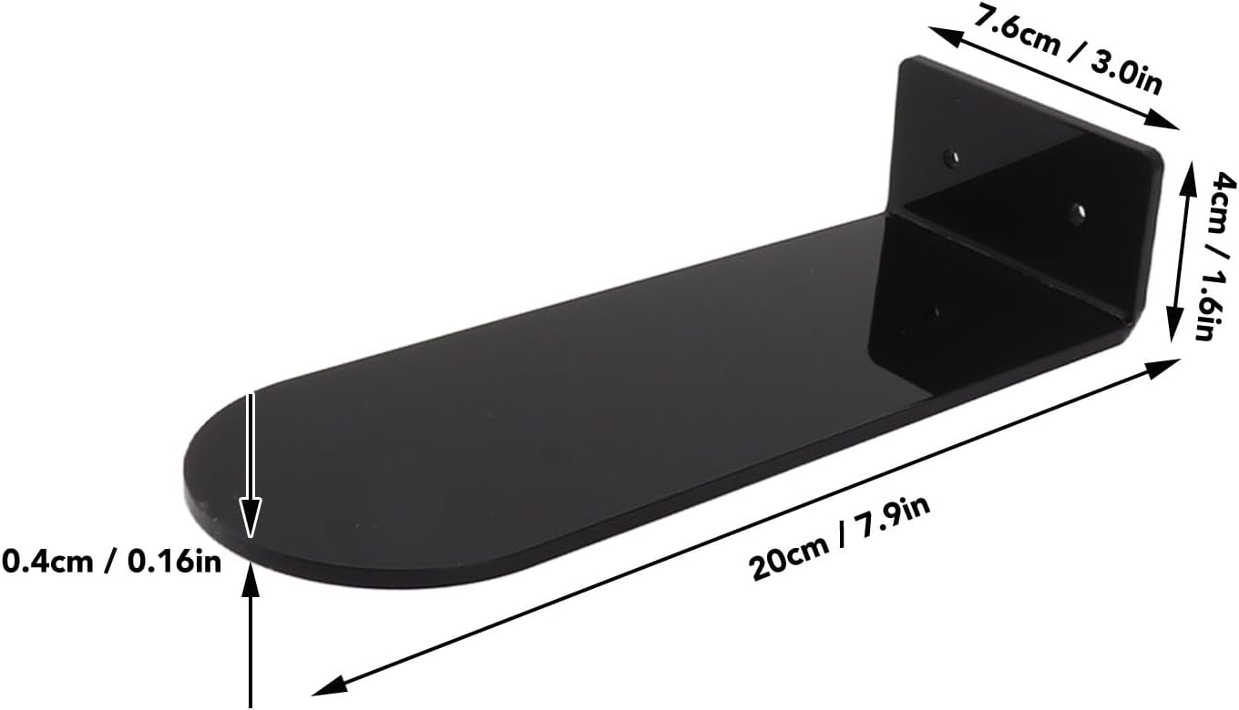 6PCS Floating Shoe Display, 7.9in Length Acrylic Shoe Shelves Wall Mounted Sneaker Display Hanging Sneaker Shelves Storage for Footwear Collection (Black)