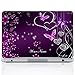 Meffort Inc Personalized Laptop Notebook Notebook Skin Sticker Cover Art Decal, Customize Your Name (15.6 Inch, Purple Hearts Butterflies)