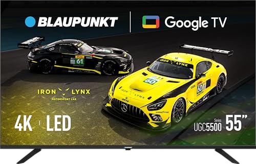 Blaupunkt BL-55UGC5500S 55-Zoll 4K LED-Fernseher, Google TV, Chromecast, HDR, Dolby-Sound, 3X HDMI, Bluetooth 5.1, Schwarz