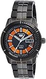 Seiko Men's 5 Automatic SRP345K1 Black Stainless-Steel Automatic Watch with Orange Dial