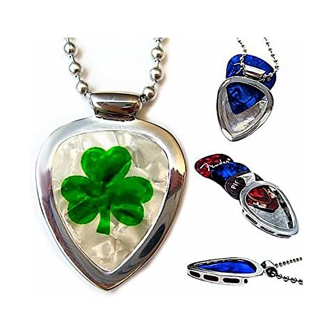 Guitar pick holder pendant PICKBAY Stainless Steel w Celtic Luck O' the Irish Guitar PICK set Cover