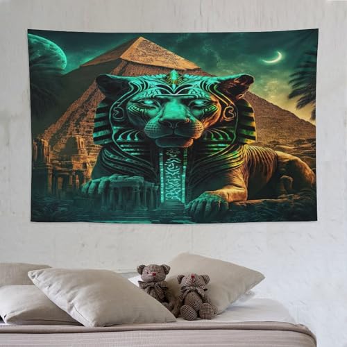 Tapisserie lion PAZZK 150x230cm pour décoration murale de salon
