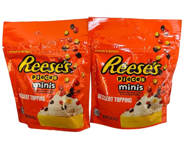 (2) 5 Oz Reese's Pieces Minis Dessert Topping