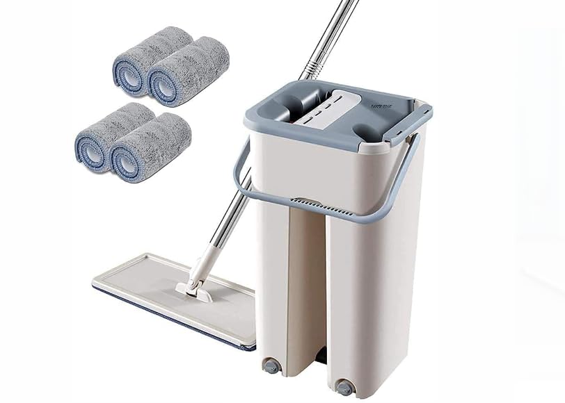 Flat Mop and Bucket with 360 Degree Rotating Head, Extendable Handle 110cm, Polypropylene (B0DD43QGDT) Amazon Price History, Amazon Price Tracker