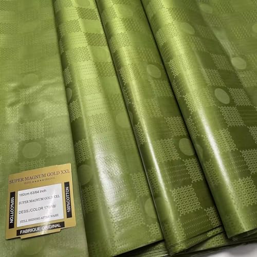 Tissu africain Bazin coton : évitez les faux plis de vos costumes traditionnels de 5m vert militaire