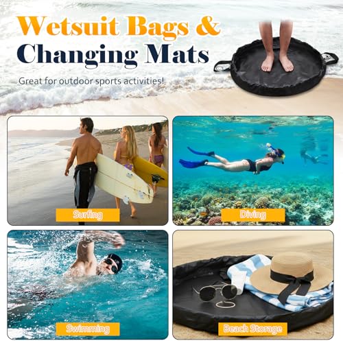 Tapete de cambio para traje de neopreno, bolsa seca portátil grande impermeable para playa miniatura 6