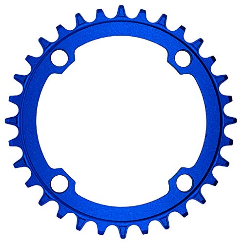 Deckas Round Oval 104Bcd 32T 34T 36T 38T Narrow Wide Chainring Single Chainring For 6/7/8/9/10/11/12-Speed (Round Blue, 36T) #TOP1
