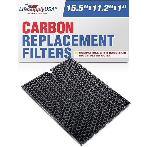 LifeSupplyUSA Carbon Filter Replacement Compatible with Rabbit Air BioGS SPA-421A & SPA-582A Air Purifiers