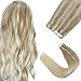 Produktbild LaaVoo 16 Zoll/40cm Hell Goldbraun Balayage Mittelblond Ombre Hellblond Remy Tape in Extensions Echthaar Brasilianer Naturlich Glatt 50GR/20PC #12/22/24