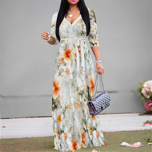 Image of PinkPatty Plus Size Maxi Dress for Women 3 /4 Sleeve Casual Long Dress