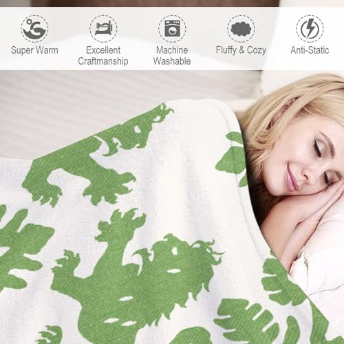 Couverture douce lion haut de gamme pour décoration d'intérieur Green Regalia