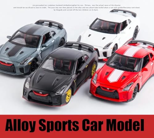 Image of 1:32 Scale Die-Cast Metal GT-R with Openable Doors and Pull Back Action with Lights & Music (White)