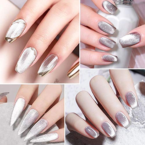 8Ml Soak Off 9D Wide Cat Eye Gel Nail Polish Magnetic Gel Polish Bright Silver Uv Gel Nail Polish Enamel Lacquer Glitter Nail Art Varnish #TOP3