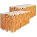 Kicko Luau Hawaiian Grass Table Skirt Decorations - 2 Pack 9 Feet X 29 Inches - Real Hawaiian Island Party Feel - Party Decoration, Events, Birthdays, Celebration