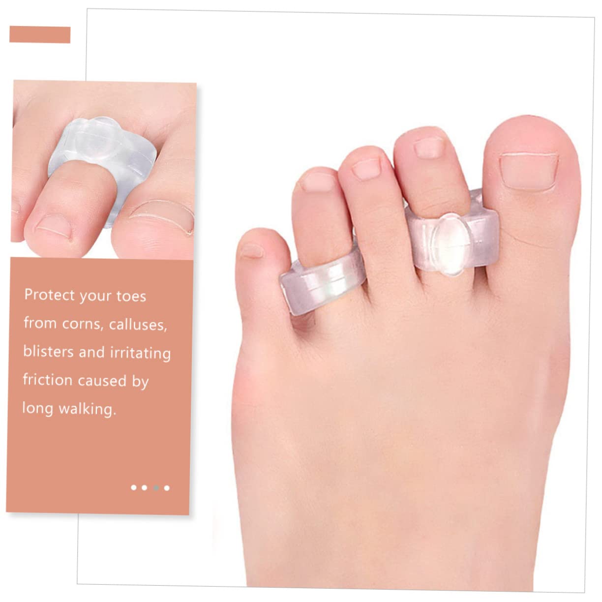 3 Pairs Toe Separators for Bunion Relief Silicone Overlapping Toe Spacers Soft Gel Pads Comfortable Foot Spacers for Men and Women