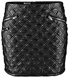 Die modische Raffinesse ist unübersehbar und von umwerfender Wirkung. Sexy Rock aus Lederimitat mit origineller Rautensteppung. Mit drei Zierreißverschlüssen auf der Vorderseite. Praktisch durch nahtfeinen Reißverschluß auf der Rückseite zu schließen. Niedrige Leibhöhe, schmaler Schnitt. Sehr figurbetonende Form. Länge ca. 34 cm. Softes Lederimitat aus 100% Viskose mit 100% Polyurethan beschichtet. Futter aus 100% Polyester.