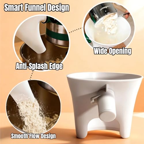 2Pcs Flour Funnel for Kitchen Aid Mixer - Mess-Free Anti-Splash KitchenAid Flour Funnel Attachment for Tilt-Head Stand Mixer 4.5 & 5 Quart KSM150 Pour Baking Accessory for Home Bakers,Dishwasher Safe 2Pcs Flour Funnel for Kitchen Aid Mixer - Mess-Free Anti-Splash KitchenAid Flour Funnel Attachment for Tilt-Head Stand Mixer 4.5 & 5 Quart KSM150 Pour Baking Accessory for Home Bakers,Dishwasher Safe - Image 7