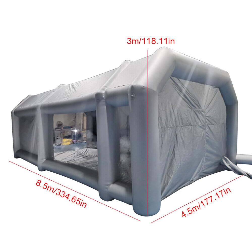Aufblasbare Lackierkabine Zelt Luftzelt Campingzelt 28x15x10 Mobile tragbare，Oxford-Gewebe Sprühfarbe Außenzelt，für Auto Partys Aktivitäten im Freien (13Ft) Sport & Freizeit