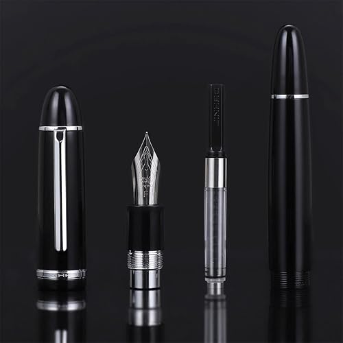 Miniatura 4 de Jinhao X159 - Pluma estilográfica de punta fina, acrílico de gran tamaño, color negro