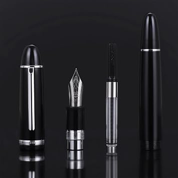 Jinhao X159 Fountain Pen Fine Nib, Acrylic Big Size Writing Pen Black