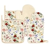 AnyDesign 4 Pcs Spring Oven Mitts and Pot Holders...