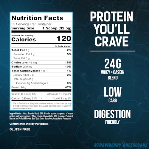 PEScience Select Low Carb Protein Powder, Strawberry Cheesecake, 55 Serving, Keto Friendly and Gluten Free - Thumbnail 4